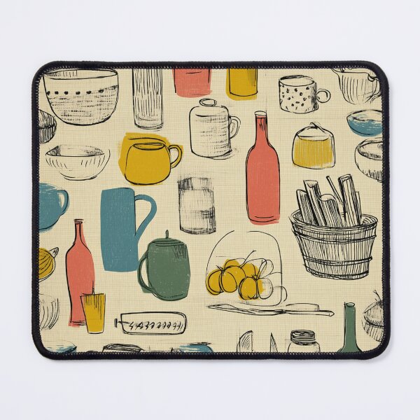 Item preview, 1950s Kitchen Accessories Pattern – Vintage Cookbook Illustration Style designed and sold by GildedPagesCo.