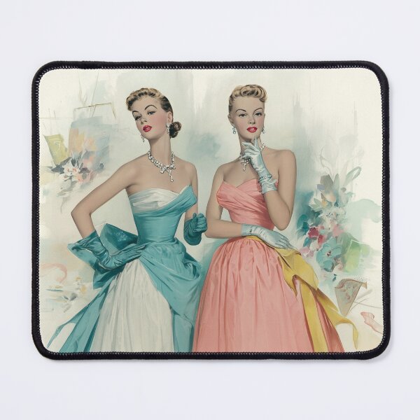 Item preview, 1950s Prom Evening — Vintage Fashion Illustration designed and sold by GildedPagesCo.