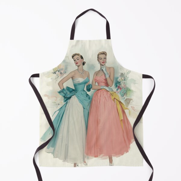 Item preview, 1950s Prom Evening — Vintage Fashion Illustration designed and sold by GildedPagesCo.