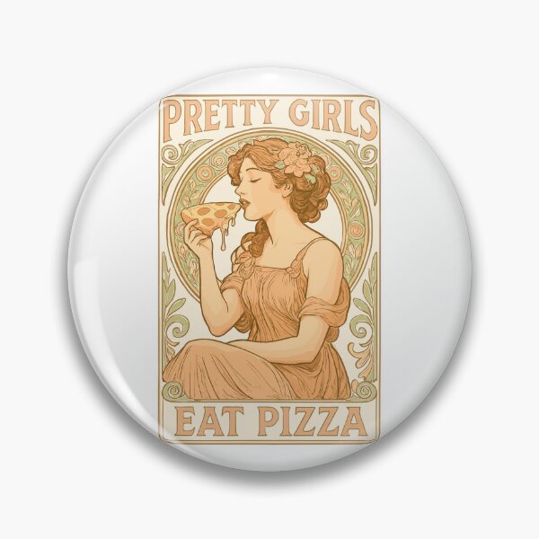 Item preview, Pizza pretty girl Art Nouveau saying gift designed and sold by Pineapple-Tree.