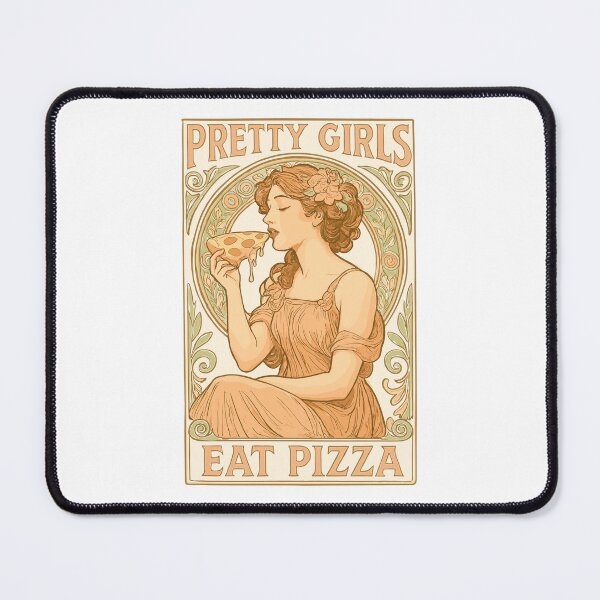 Item preview, Pizza pretty girl Art Nouveau saying gift designed and sold by Pineapple-Tree.