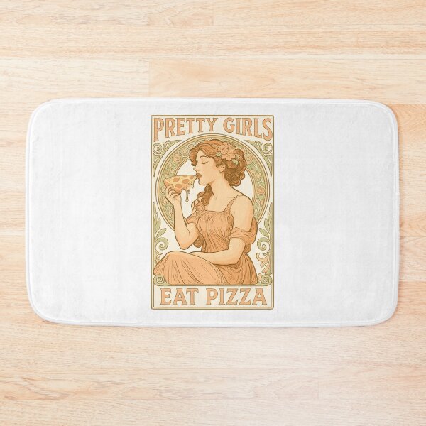 Item preview, Pizza pretty girl Art Nouveau saying gift designed and sold by Pineapple-Tree.