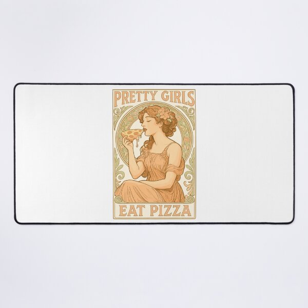 Item preview, Pizza pretty girl Art Nouveau saying gift designed and sold by Pineapple-Tree.