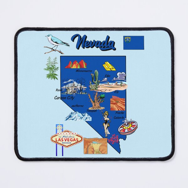 Item preview, Nevada State Icons, Vintage Travel & Landmark Map Design designed and sold by mashmosh.