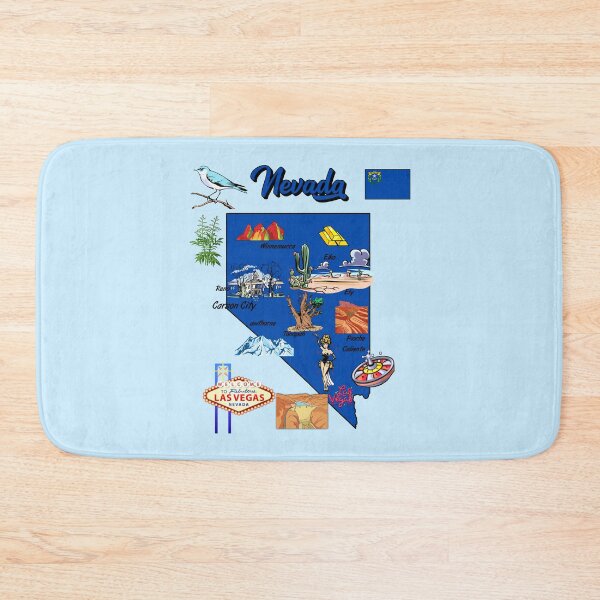 Item preview, Nevada State Icons, Vintage Travel & Landmark Map Design designed and sold by mashmosh.