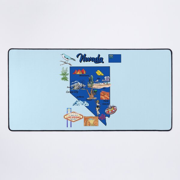 Item preview, Nevada State Icons, Vintage Travel & Landmark Map Design designed and sold by mashmosh.