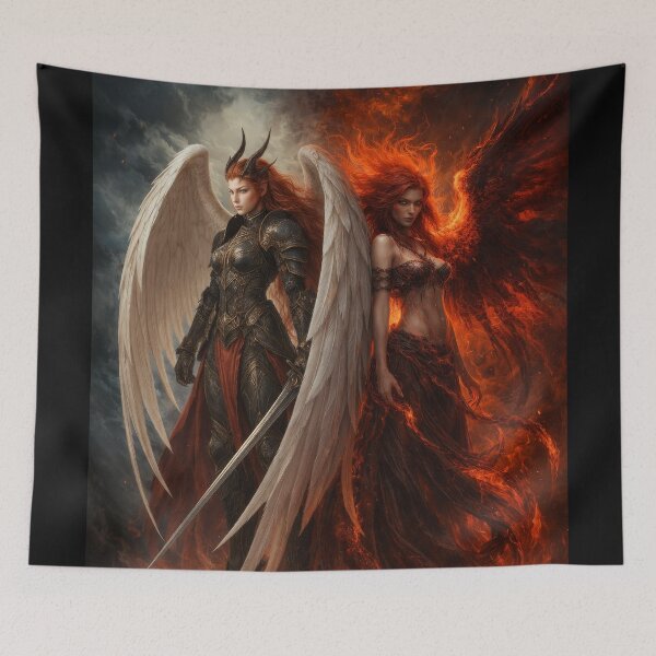 Item preview, Duality of Flame and Light: Angelic Warrior vs Fire Queen designed and sold by Daagath.