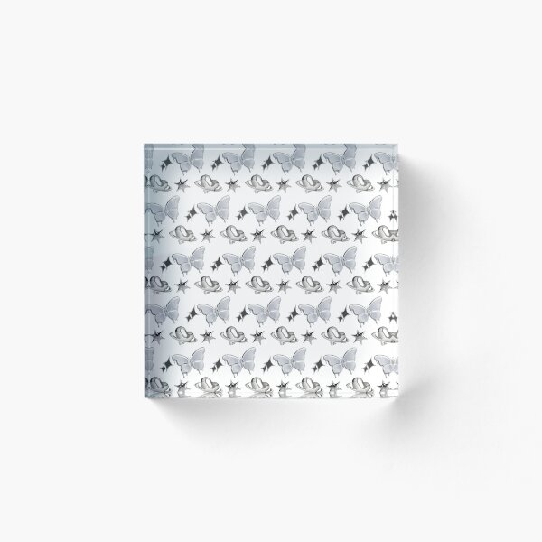 Item preview, Silver Chrome Y2K Butterfly and Stars Pattern designed and sold by nanamorphic.