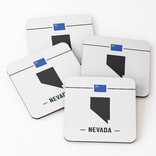 Item preview, Nevada State Silhouette & Flag - Minimalist Silver State Pride designed and sold by mashmosh.