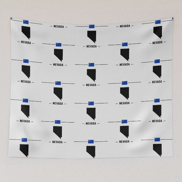 Item preview, Nevada State Silhouette & Flag - Minimalist Silver State Pride designed and sold by mashmosh.