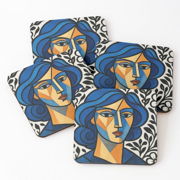 Item preview, Cubist woman with flowers designed and sold by Sigtrix.