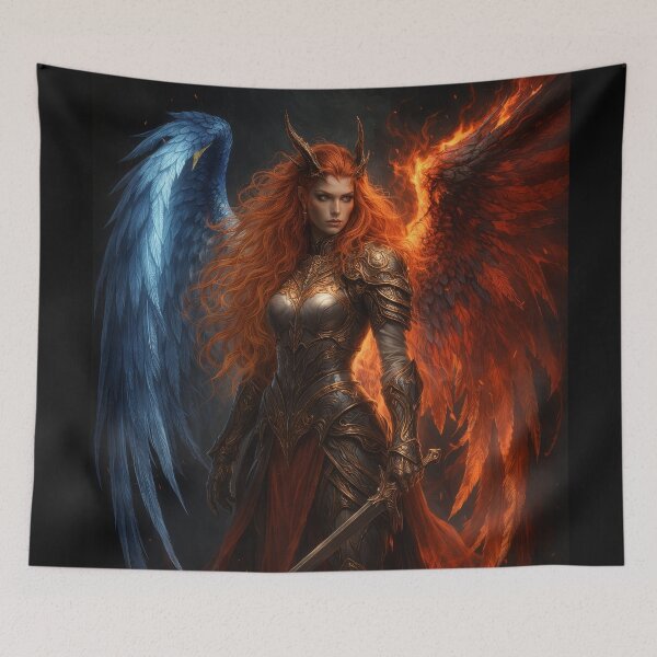 Item preview, Elemental Valkyrie with Fire and Ice Wings designed and sold by Daagath.