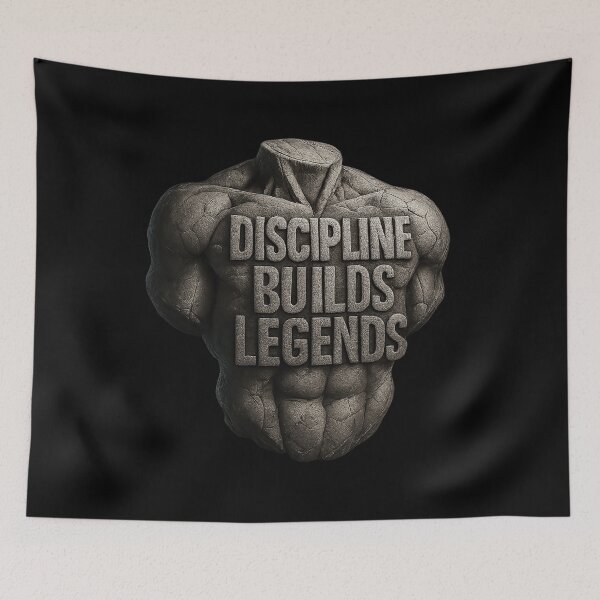 Item preview, Discipline Builds Legends - Stone Torso Motivational Typography designed and sold by MKreative Studio.