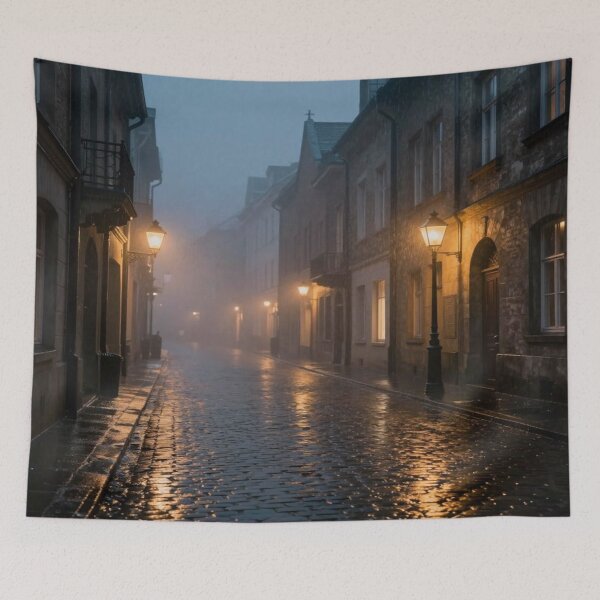 Item preview, Rainy Night in Old Town – Fog, light and quiet alleys full of urban poetry designed and sold by FotoworldEdel.