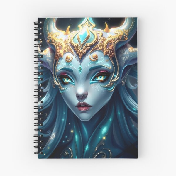 Item preview, Ethereal Star-Eyed Deity in Ornate Golden Crown designed and sold by ArtMorphStudio.