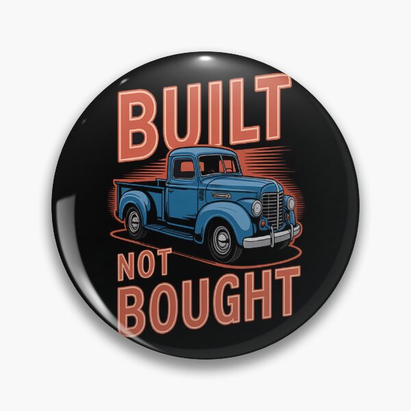 Item preview, Built Not Bought . Red Letters with Blue Truck designed and sold by TheRetroStyle.