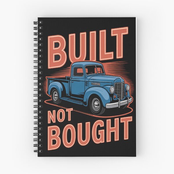 Item preview, Built Not Bought . Red Letters with Blue Truck designed and sold by TheRetroStyle.