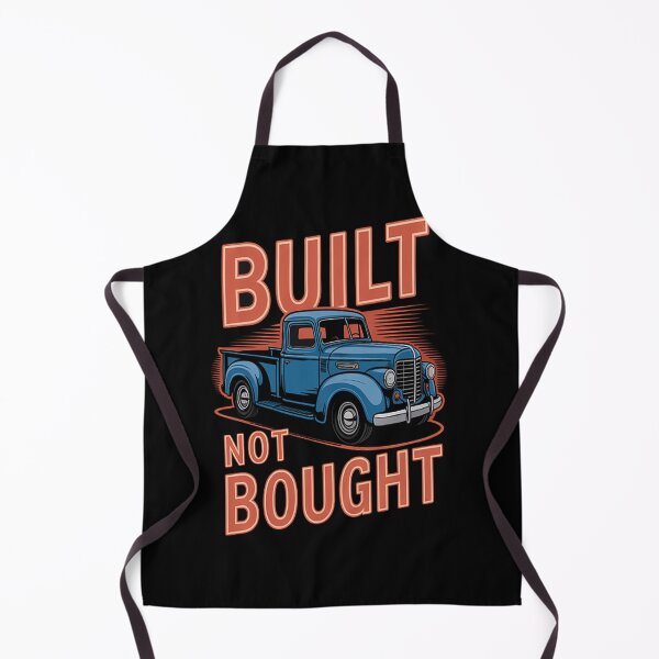 Item preview, Built Not Bought . Red Letters with Blue Truck designed and sold by TheRetroStyle.