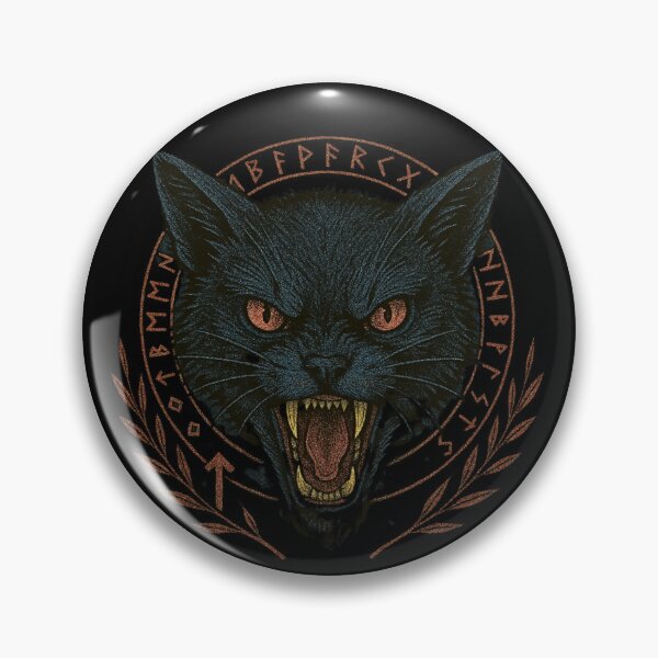 Item preview, SVT Midnight Familiar Black Cat Sigil – Norse Rune Witchcraft Guardian Art designed and sold by SEVERTREND APPAREL .