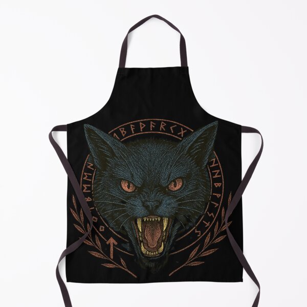 Item preview, SVT Midnight Familiar Black Cat Sigil – Norse Rune Witchcraft Guardian Art designed and sold by SEVERTREND APPAREL .
