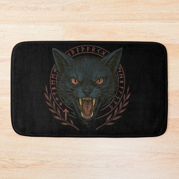 Item preview, SVT Midnight Familiar Black Cat Sigil – Norse Rune Witchcraft Guardian Art designed and sold by SEVERTREND APPAREL .