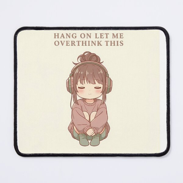 Item preview, Overthink Queen Lo-Fi Anime Girl Cute Sarcastic Quote Typography designed and sold by GiftsForge.