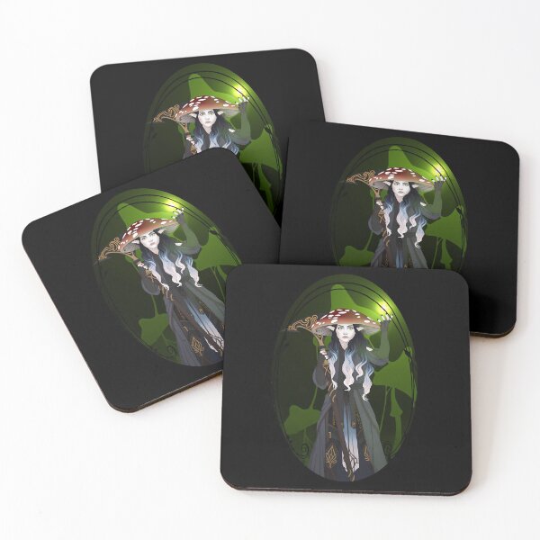Item preview, Mushroom Witch Dark Cottagecore Portrait designed and sold by dzabirhupkesf.