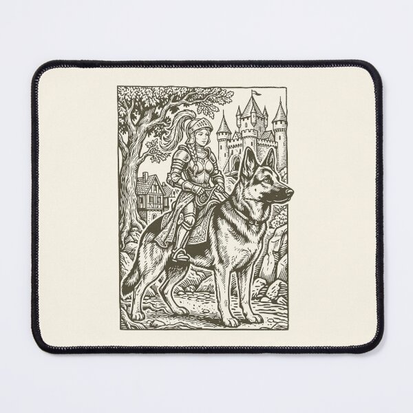 Item preview, Female Knight German Shepherd Rider Medieval Dame designed and sold by Y-Vibes.