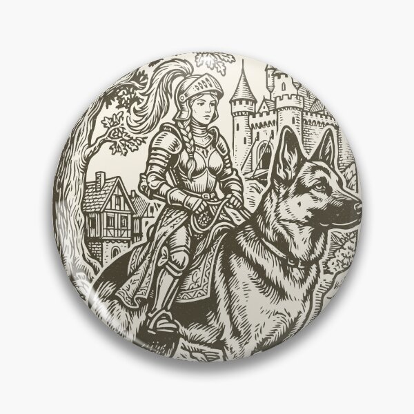 Item preview, Female Knight German Shepherd Rider Medieval Dame designed and sold by Y-Vibes.