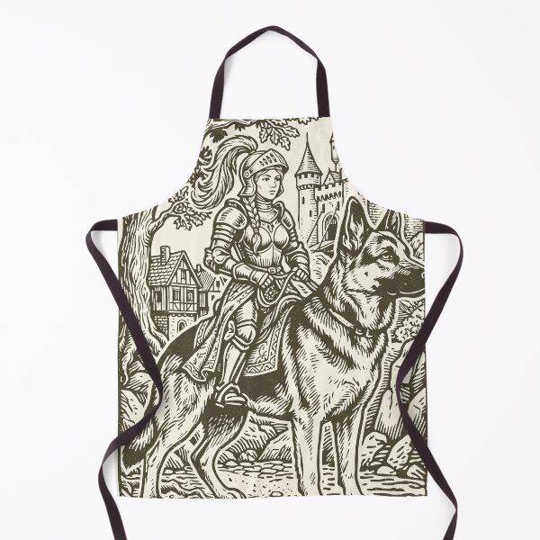Item preview, Female Knight German Shepherd Rider Medieval Dame designed and sold by Y-Vibes.