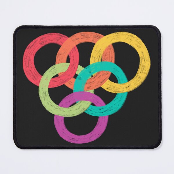 Item preview, Colorful Abstract Interlocking Rings – Modern Minimalist Art designed and sold by hallwell.