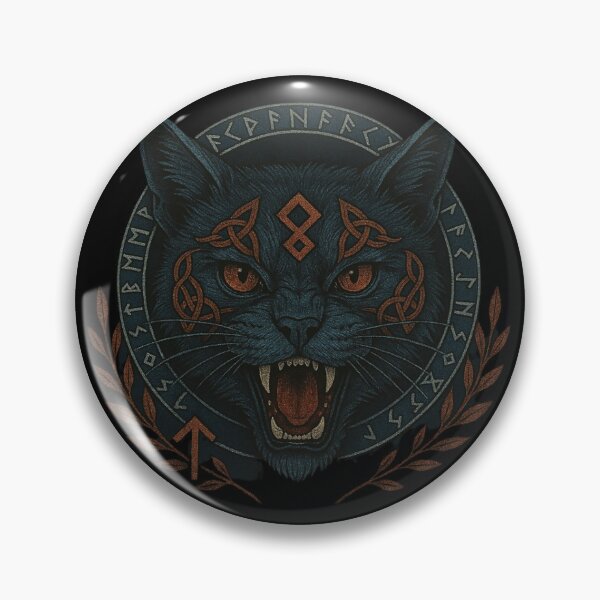 Item preview, SVT Midnight Familiar Rune Black Cat – Norse Pagan Witchcraft Sigil Art designed and sold by SEVERTREND APPAREL .