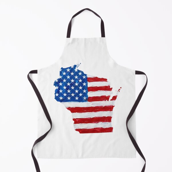 Item preview, Wisconsin Stars & Stripes State Silhouette – Distressed Americana designed and sold by Paper Drip.