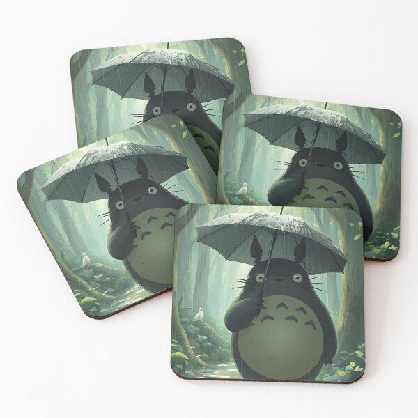 Item preview, Totoro with umbrella art designed and sold by whatthefoxsays.