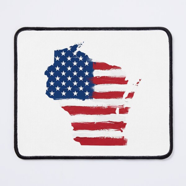 Item preview, Wisconsin Stars & Stripes State Silhouette – Distressed Americana designed and sold by Paper Drip.
