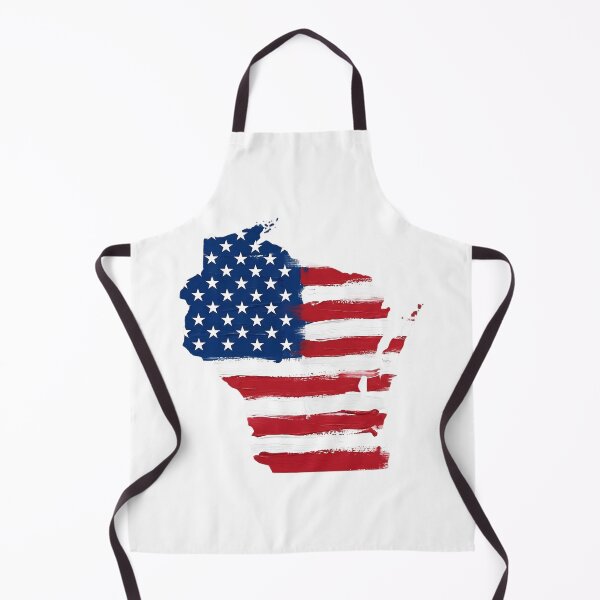 Item preview, Wisconsin Stars & Stripes State Silhouette – Distressed Americana designed and sold by Paper Drip.