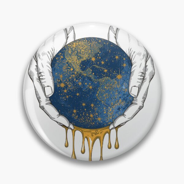 Item preview, Golden Earth Held by Cosmic Hands designed and sold by Wonderful Designs.