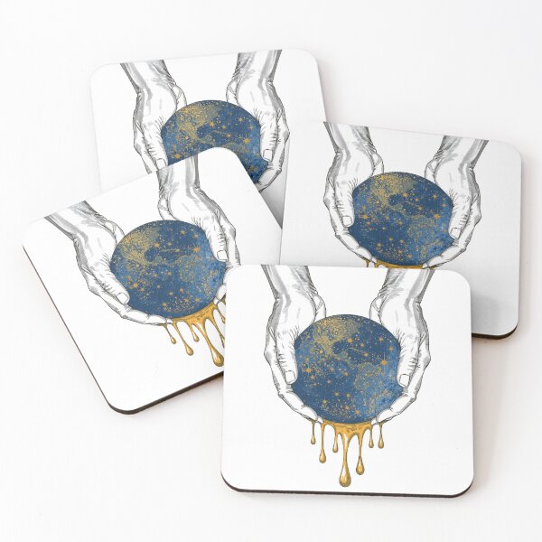 Item preview, Golden Earth Held by Cosmic Hands designed and sold by Wonderful Designs.