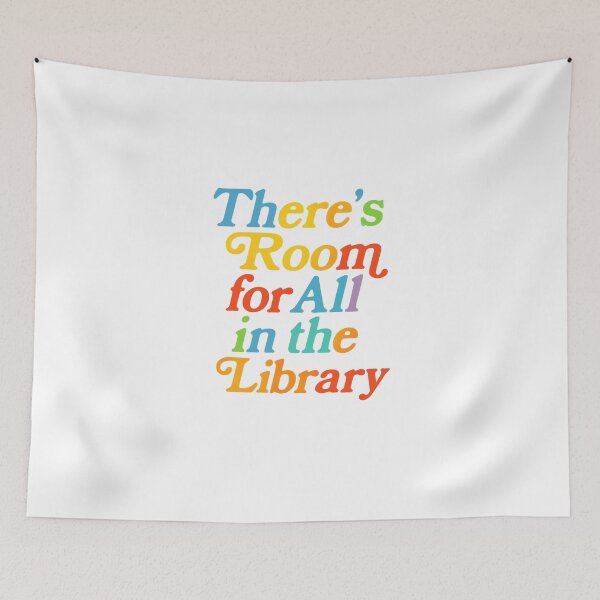 Item preview, There’s Room for All in the Library – Rainbow Typography PNG for Inclusive T-Shirts, Stickers & Wall Art designed and sold by TheNameCraftery.