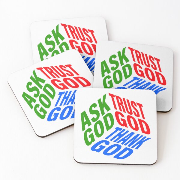 Item preview, Ask God; Trust God; Thank God; designed and sold by StickerApe.