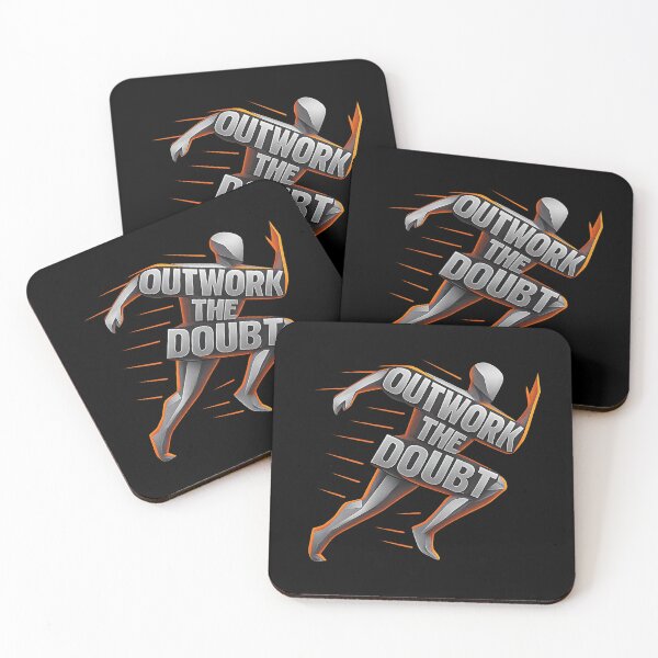 Item preview, OUTWORK THE DOUBT - Motivational Gym Typography Runner Design designed and sold by MKreative Studio.