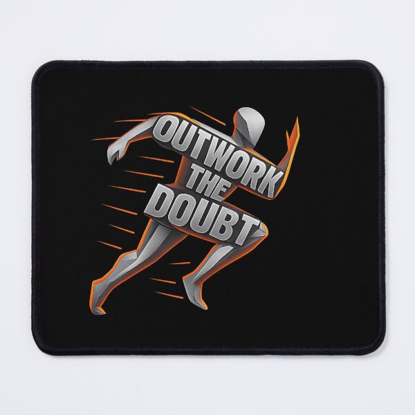 Item preview, OUTWORK THE DOUBT - Motivational Gym Typography Runner Design designed and sold by MKreative Studio.