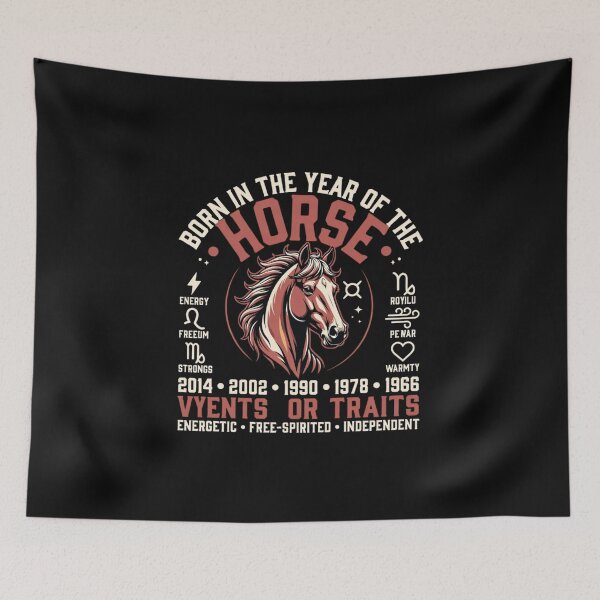 Item preview,  Born Year of the Horse Chinese Zodiac | 2014 2002 1990 1978 Birthday T-Shir designed and sold by GeniePixel.