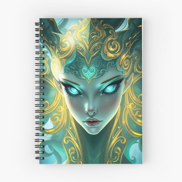 Item preview, Ethereal Turquoise Deity with Radiant Spiral Gaze designed and sold by ArtMorphStudio.