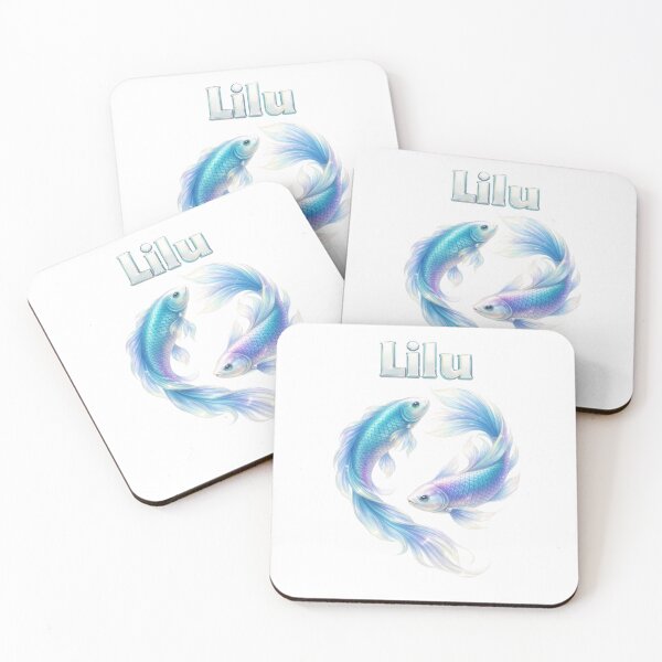 Item preview, Lilu Pisces Zodiac Name Ethereal Fish Design designed and sold by AlexLineArt.
