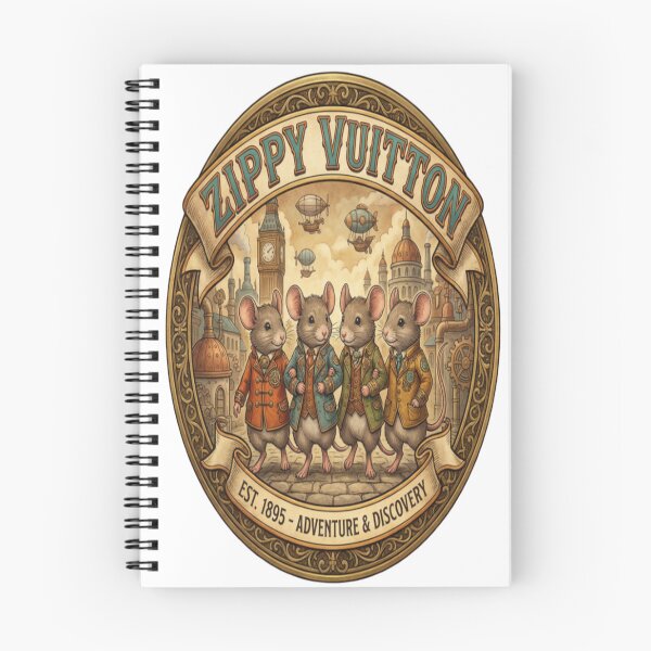 Item preview, Zippy Vuitton Steampunk Mice Vintage Emblem Illustration designed and sold by Zippy Creation.
