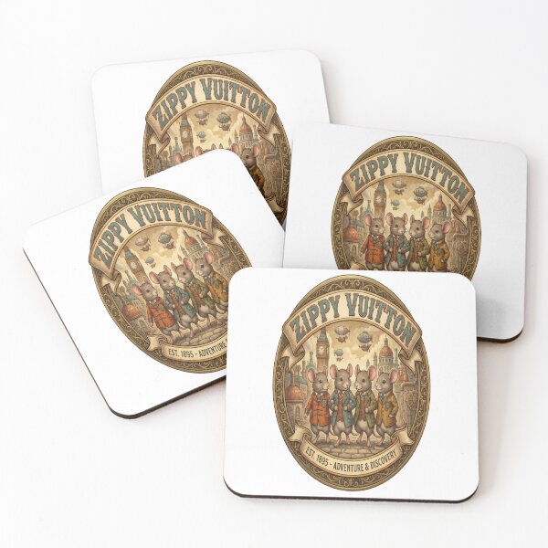 Item preview, Zippy Vuitton Steampunk Mice Vintage Emblem Illustration designed and sold by Zippy Creation.