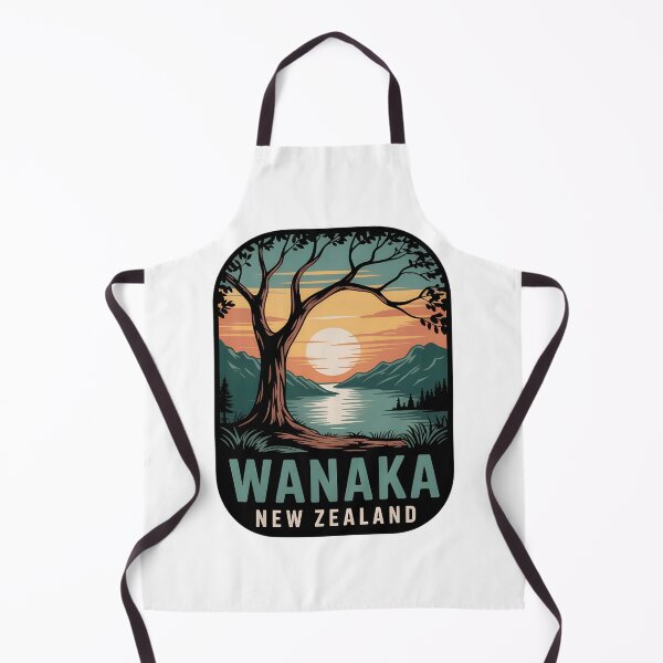 Item preview, Wanaka New Zealand Travel  – Sunset Lake & Mountain Landscape Illustration designed and sold by VividOrganica.