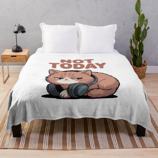 Item preview, Not Today Chaos Funny Lo-Fi Cat Typography Sarcastic Mood Design designed and sold by GiftsForge.