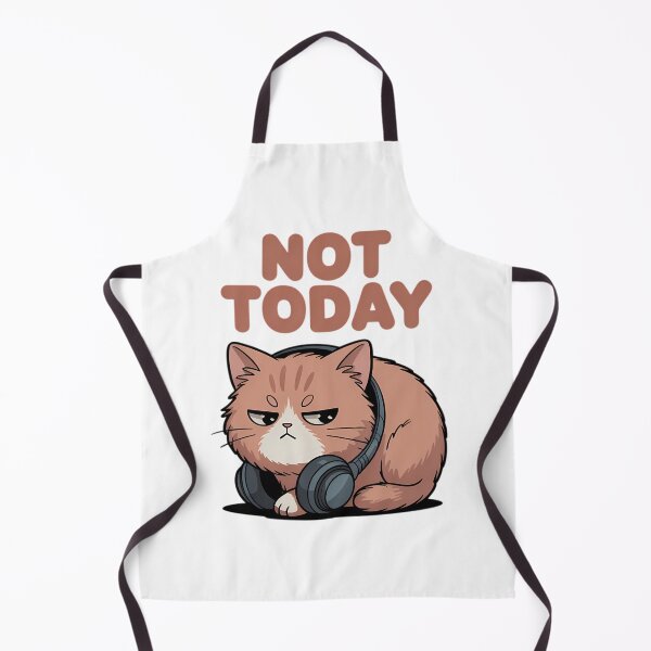 Item preview, Not Today Chaos Funny Lo-Fi Cat Typography Sarcastic Mood Design designed and sold by GiftsForge.